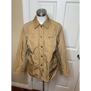 Bogner Gold Collared Spring Rain Windbreaker Jacket, Size XL